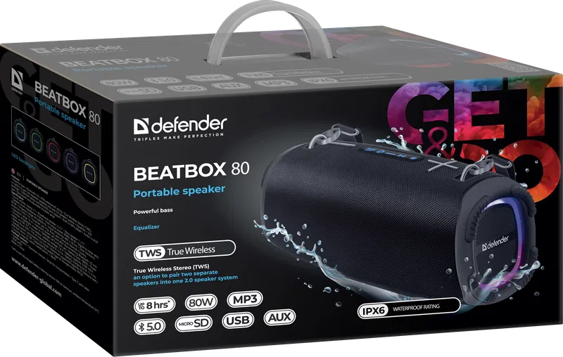 Defender - Партатыўная калонка Beatbox 80