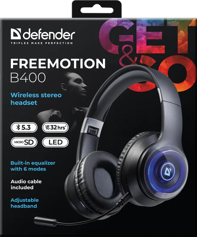 Defender - Бесправадная стэрэагарнітура FreeMotion B400