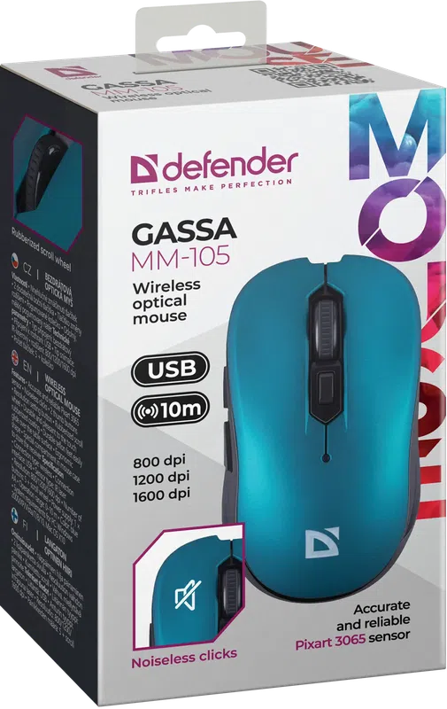 Defender - Бесправадная аптычная мыш Gassa MM-105