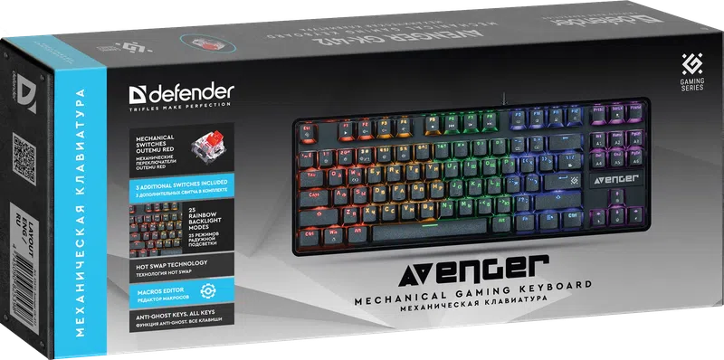 Defender - Механічная гульнявая клавіятура Avenger GK-412