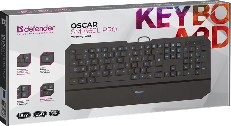 Defender - Правадная клавіятура Oscar SM-660L Pro