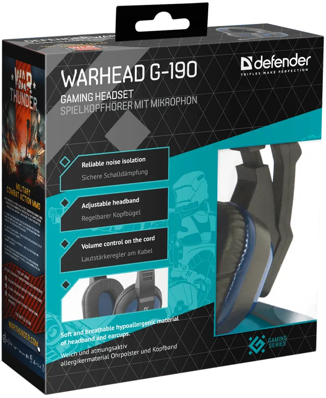 Defender - Гульнявая гарнітура Warhead G-190