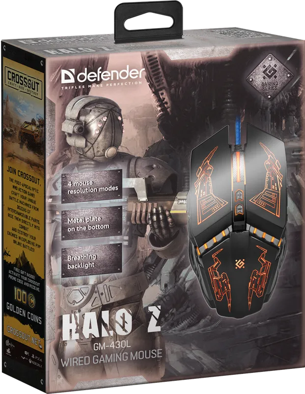 Defender - Правадная гульнявая мыш Halo Z GM-430L
