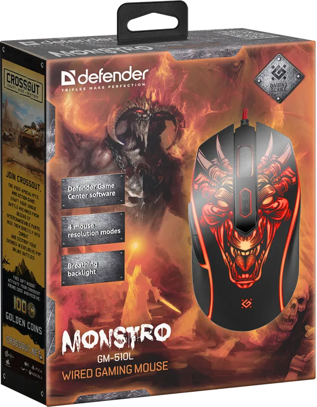 Defender - Правадная гульнявая мыш Monstro GM-510L