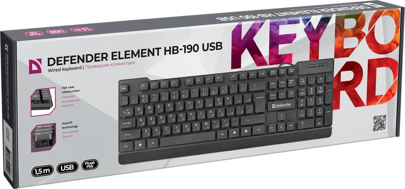 Defender - Правадная клавіятура Element HB-190 USB