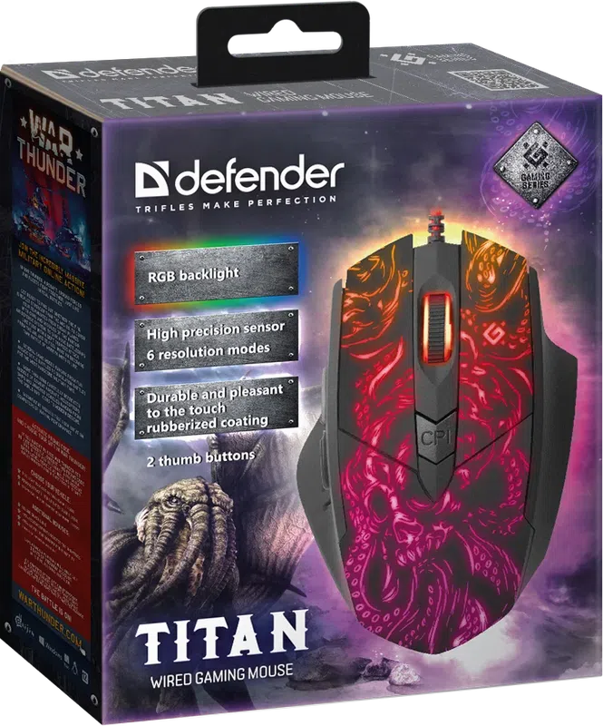 Defender - Правадная гульнявая мыш Titan GM-650L