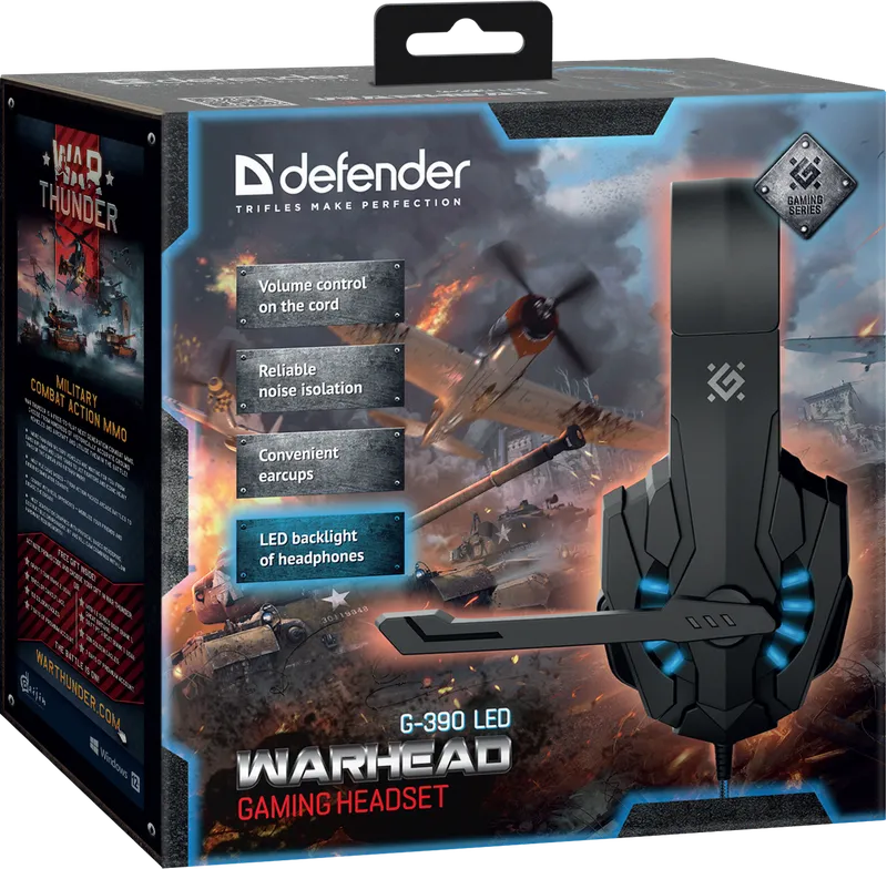 Defender - Гульнявая гарнітура Warhead G-390 LED