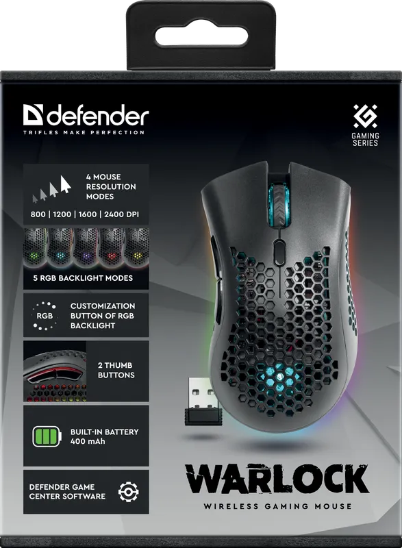 Defender - Бесправадная гульнявая мыш Warlock GM-709L
