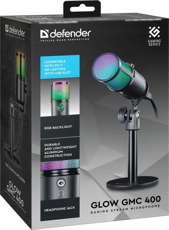 Defender - Гульнявы струменевы мікрафон Glow GMC 400