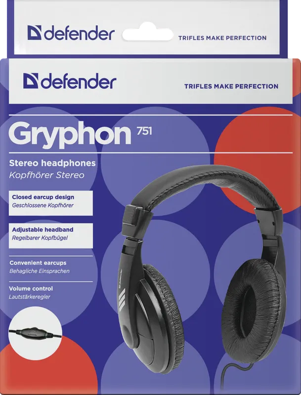 Defender - Стэрэа навушнікі Gryphon 751