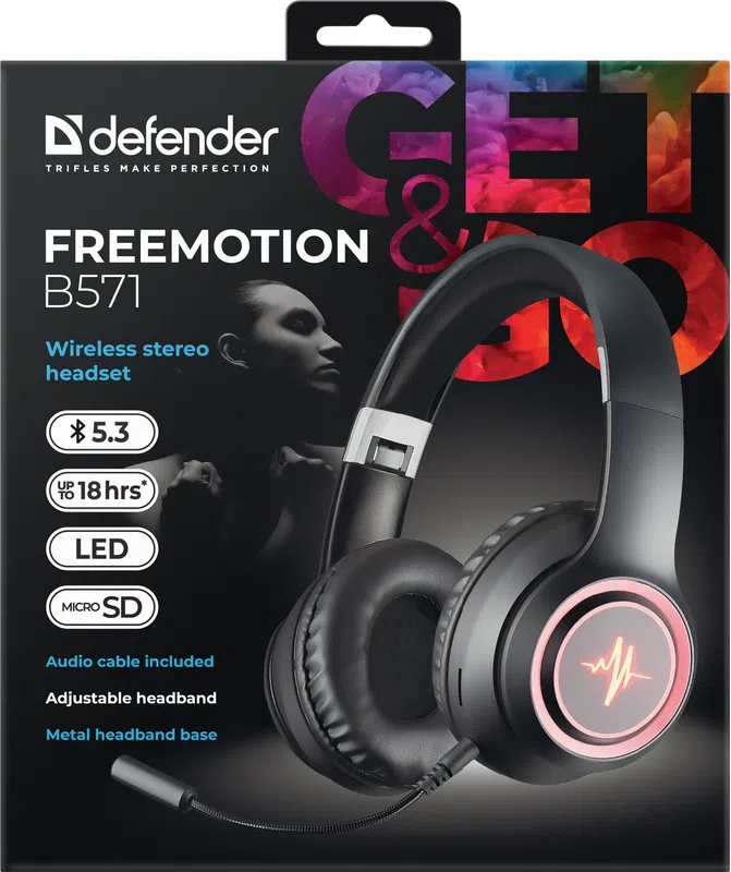 Defender - Бесправадная стэрэагарнітура FreeMotion B571