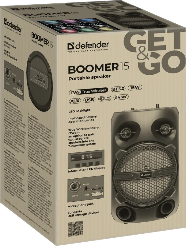 Defender - Партатыўная калонка Boomer 15