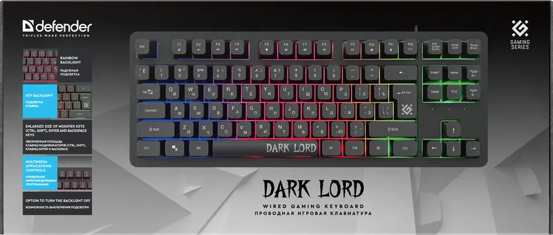 Defender - Правадная гульнявая клавіятура Dark lord GK-580