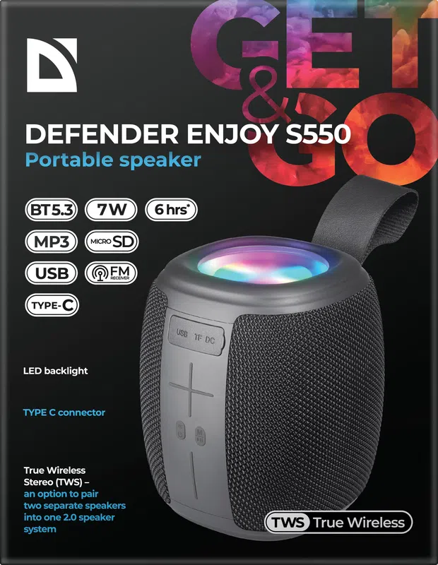 Defender - Партатыўная калонка Enjoy S550
