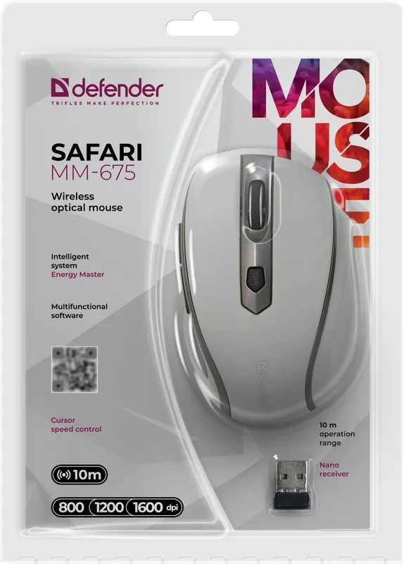 Defender - Бесправадная аптычная мыш Safari MM-675