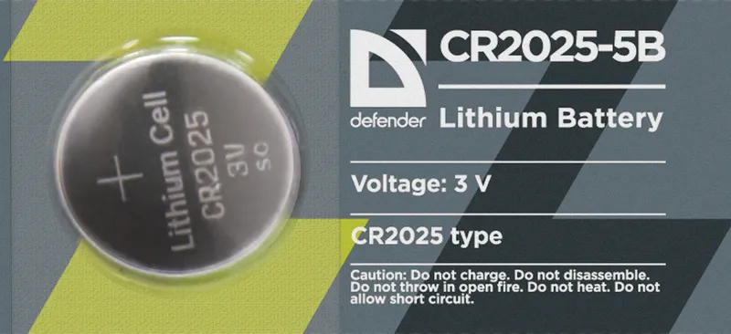 Defender - Літыевая батарэя CR2025-5B