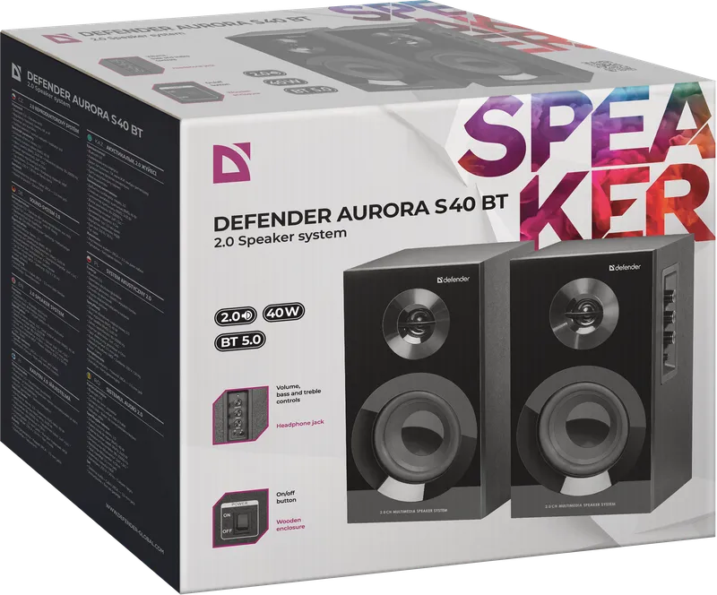 Defender - Акустычная сістэма 2.0 Aurora S40 BT