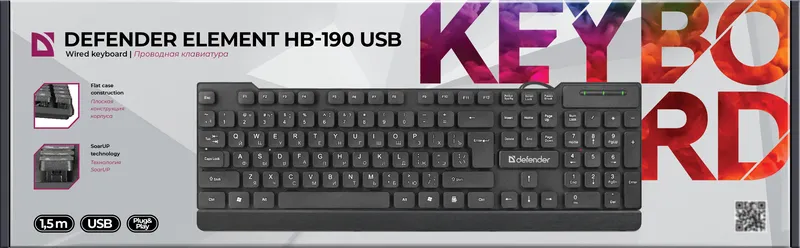 Defender - Правадная клавіятура Element HB-190 USB
