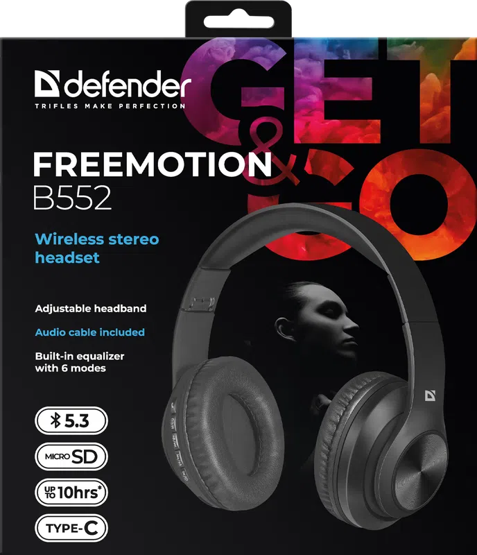 Defender - Бесправадная стэрэагарнітура FreeMotion B552