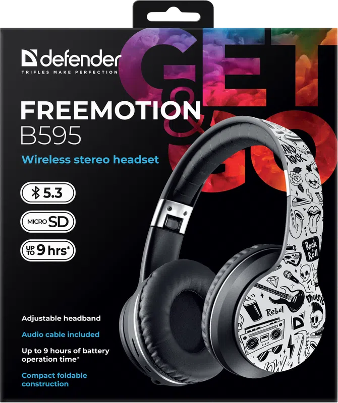 Defender - Бесправадная стэрэагарнітура FreeMotion B595