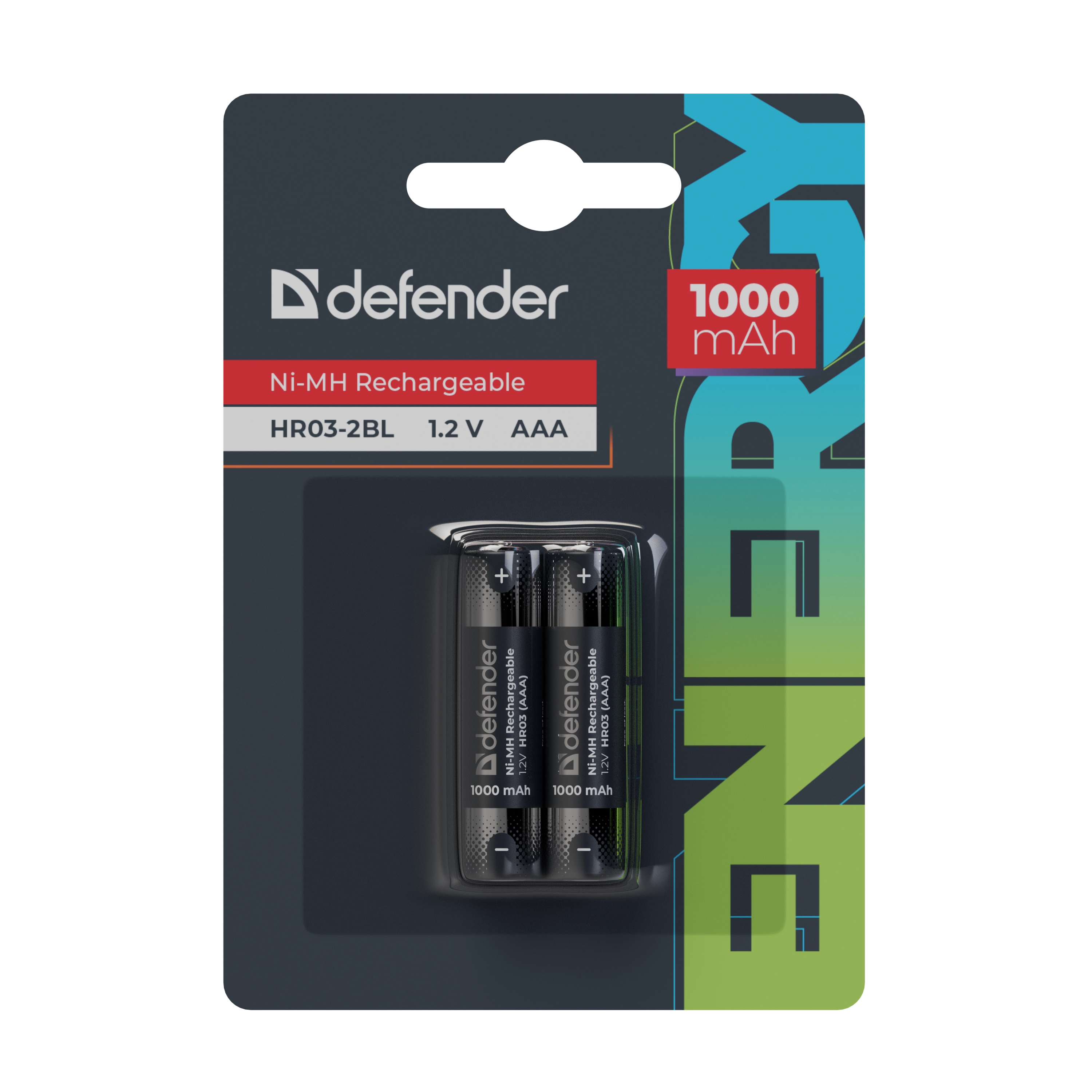 Defender - Rechargeable battery HR03-2BL 1000 mAh