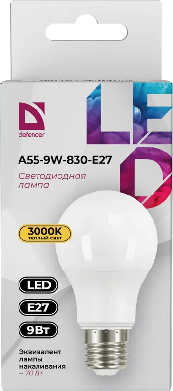 Defender - LED Light bulbs A55-9W-830-E27