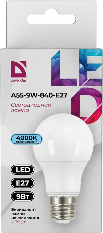 Defender - LED Light bulbs A55-9W-840-E27