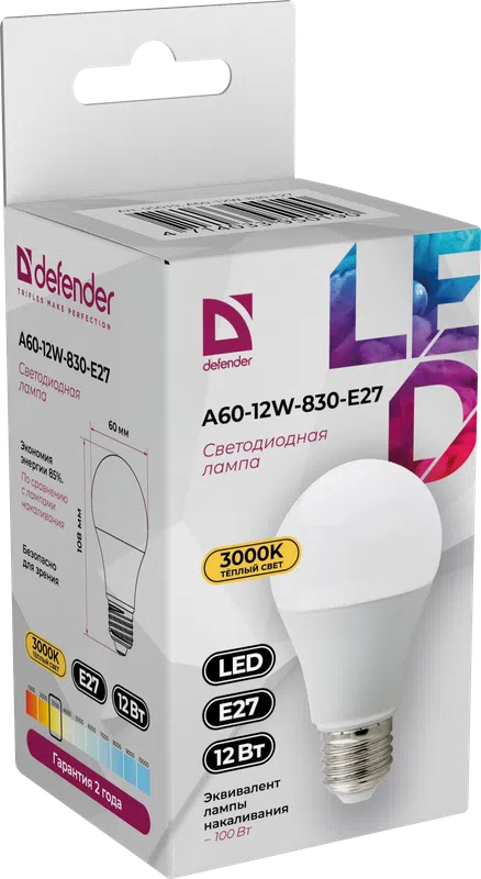 Defender - LED Light bulbs A60-12W-830-E27