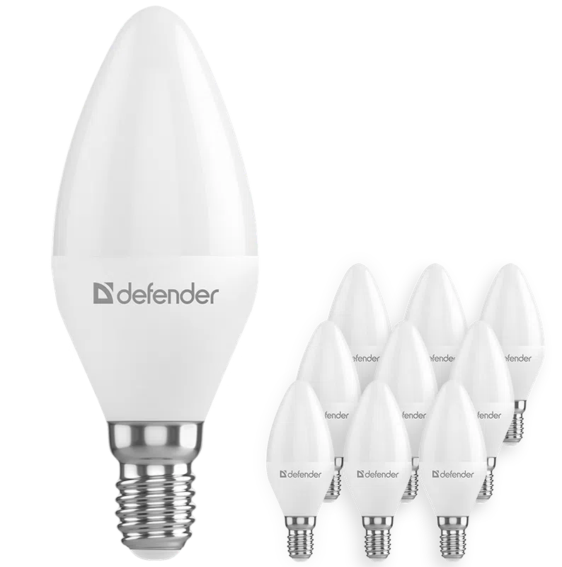 Defender - LED Light bulbs C37-10W-840-E14 10pack