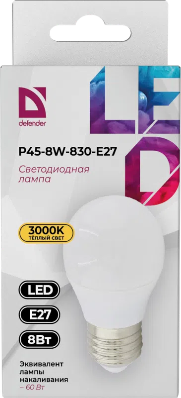 Defender - LED Light bulbs P45-8W-830-E27