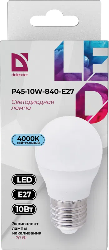 Defender - LED Light bulbs P45-10W-840-E27