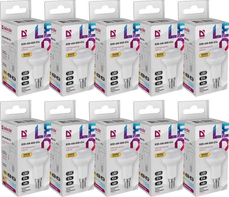 Defender - LED Light bulbs R39-4W-830-E14 10pack