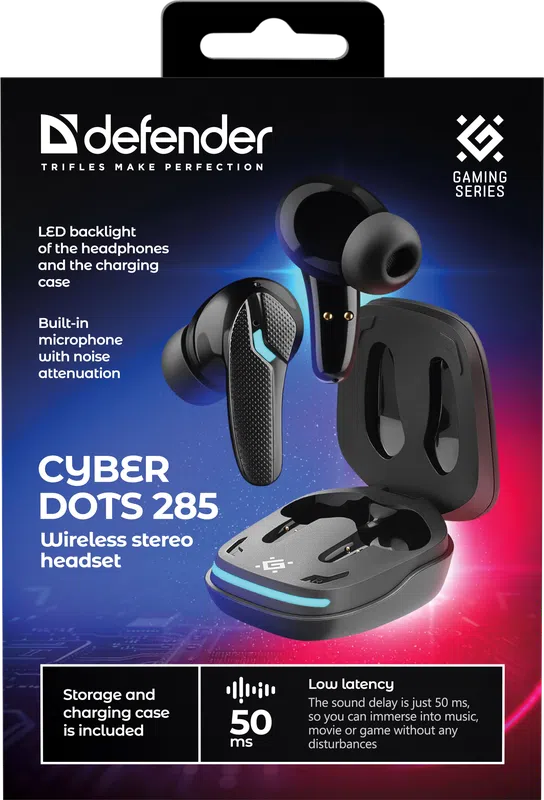 Defender - Бесправадная гарнітура CyberDots 285