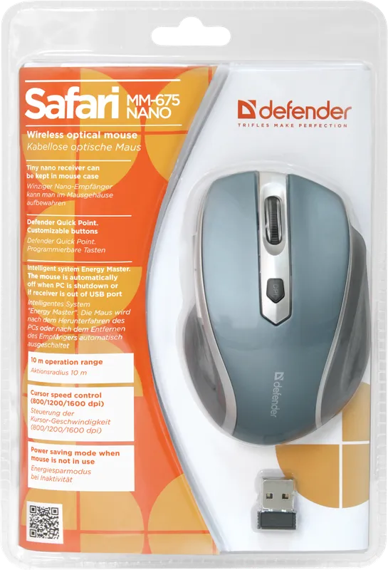 Defender - Бесправадная аптычная мыш Safari MM-675