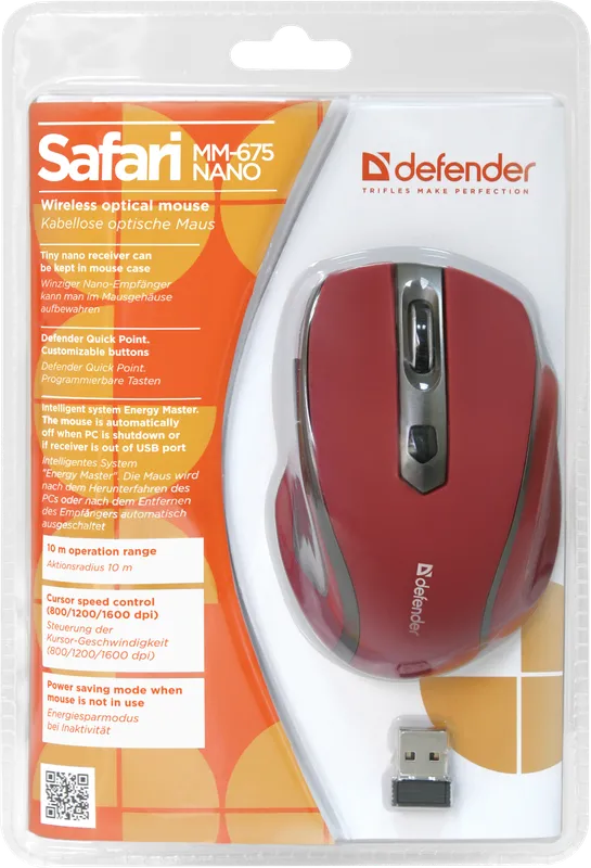 Defender - Бесправадная аптычная мыш Safari MM-675