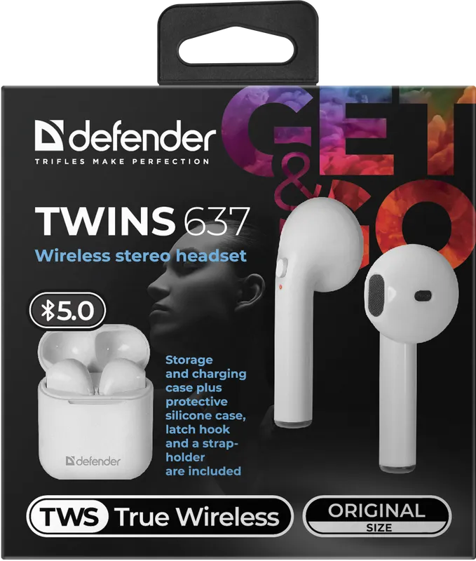Defender - Бесправадная стэрэагарнітура Twins 637