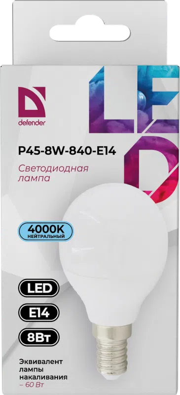 Defender - LED Light bulbs P45-8W-840-E14