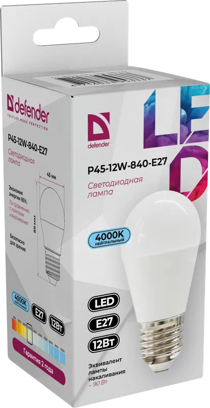 Defender - LED Light bulbs P45-12W-840-E27