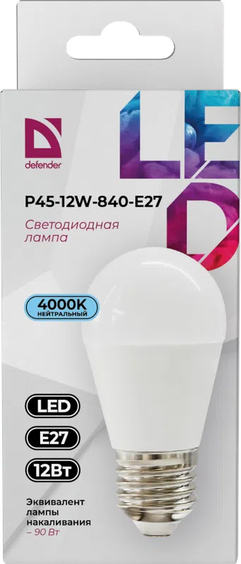 Defender - LED Light bulbs P45-12W-840-E27