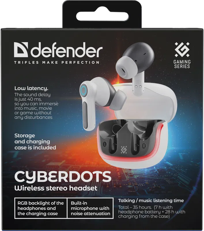 Defender - Бесправадная гарнітура CyberDots 290