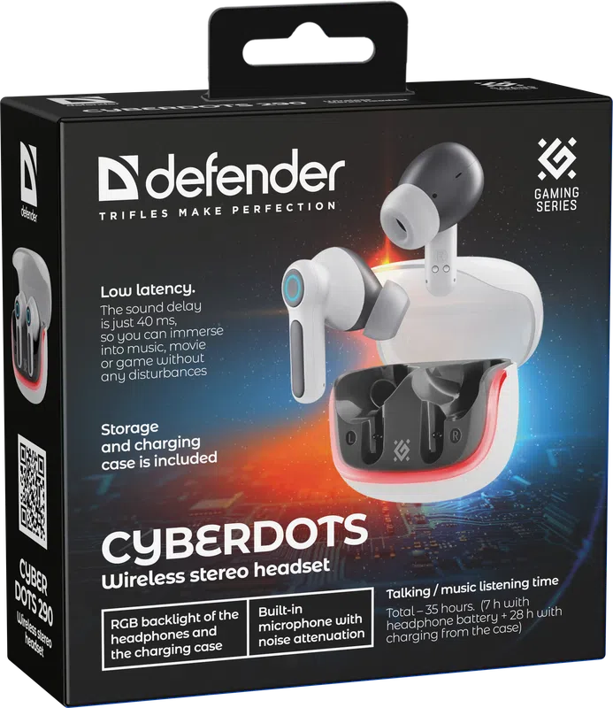 Defender - Бесправадная гарнітура CyberDots 290