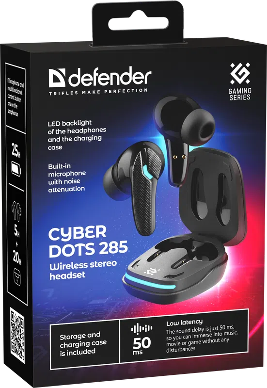 Defender - Бесправадная гарнітура CyberDots 285